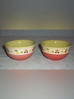 Pfaltzgraff Pistoulet 4.5” Set Of 2 Dessert Berry Fruit Bowls- Jana Kolpen 2002